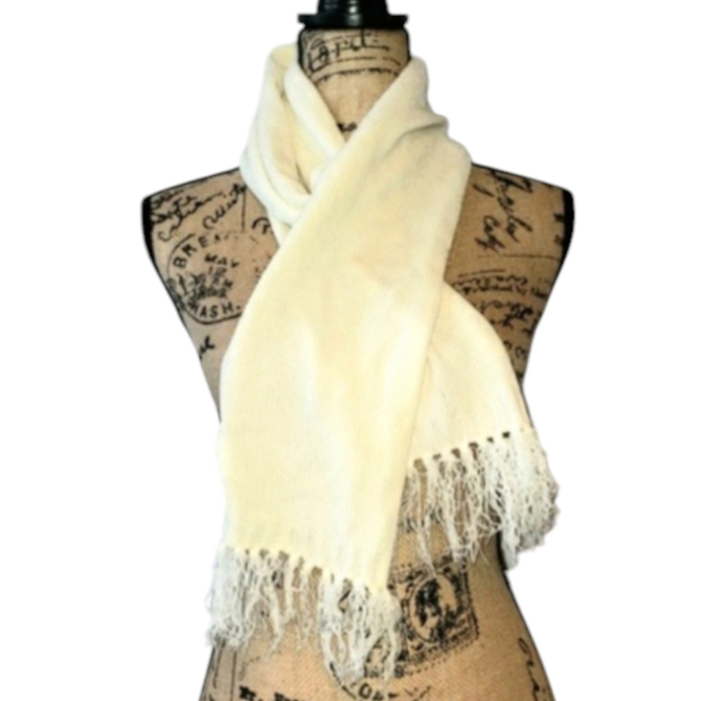 Chadwick's Cream Fringed Scarf